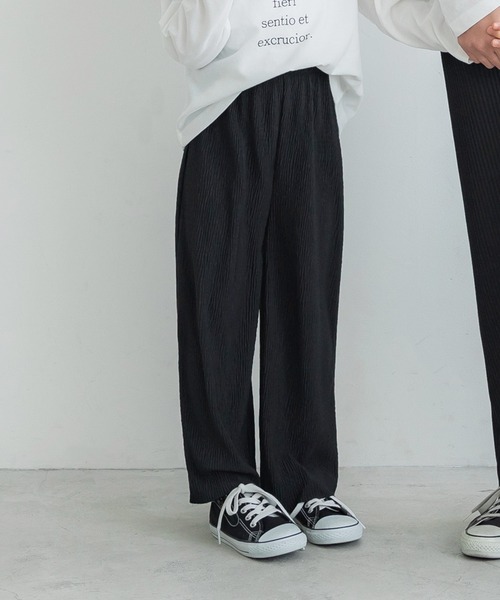 coca(coca)(コカ)の「キッズ 親子お揃い楊柳プリーツワイドパンツ(その他パンツ・キッズ・ブラック/ライトブルー/アイボリー/ブラウン・100/110/120/130/140)」の9枚目の写真
