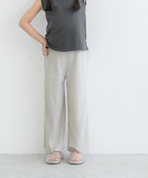 coca(coca)(コカ)の「キッズ 親子お揃い楊柳プリーツワイドパンツ(その他パンツ・キッズ・ブラック/ライトブルー/アイボリー/ブラウン・100/110/120/130/140)」の12枚目の写真