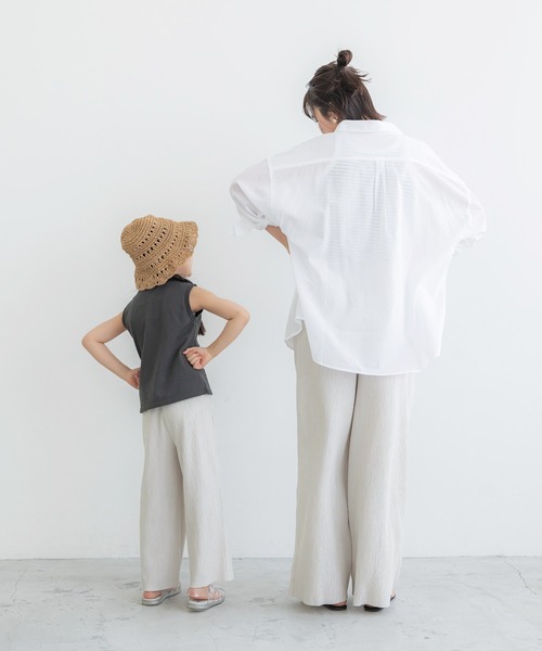 coca(coca)(コカ)の「キッズ 親子お揃い楊柳プリーツワイドパンツ(その他パンツ・キッズ・ブラック/ライトブルー/アイボリー/ブラウン・100/110/120/130/140)」の13枚目の写真