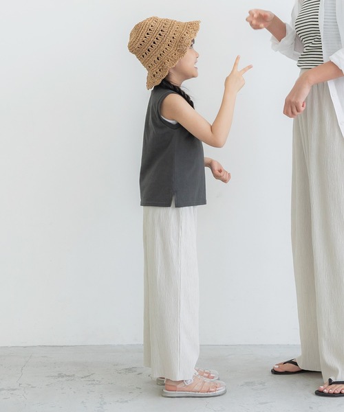 coca(coca)(コカ)の「キッズ 親子お揃い楊柳プリーツワイドパンツ(その他パンツ・キッズ・ブラック/ライトブルー/アイボリー/ブラウン・100/110/120/130/140)」の14枚目の写真