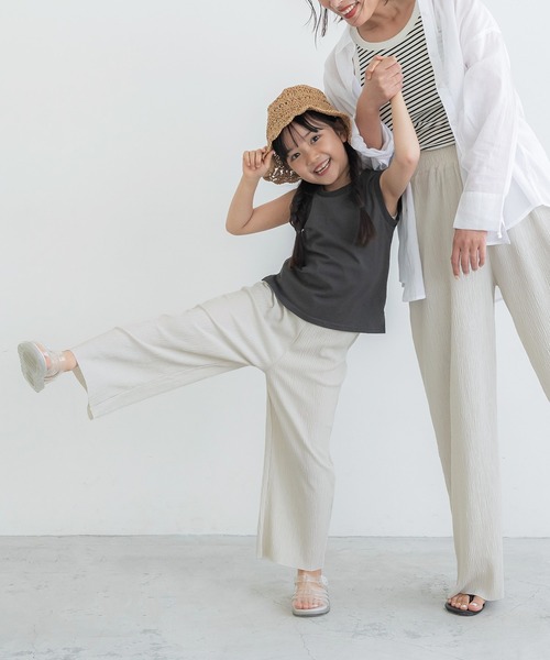 coca(coca)(コカ)の「キッズ 親子お揃い楊柳プリーツワイドパンツ(その他パンツ・キッズ・ブラック/ライトブルー/アイボリー/ブラウン・100/110/120/130/140)」の16枚目の写真