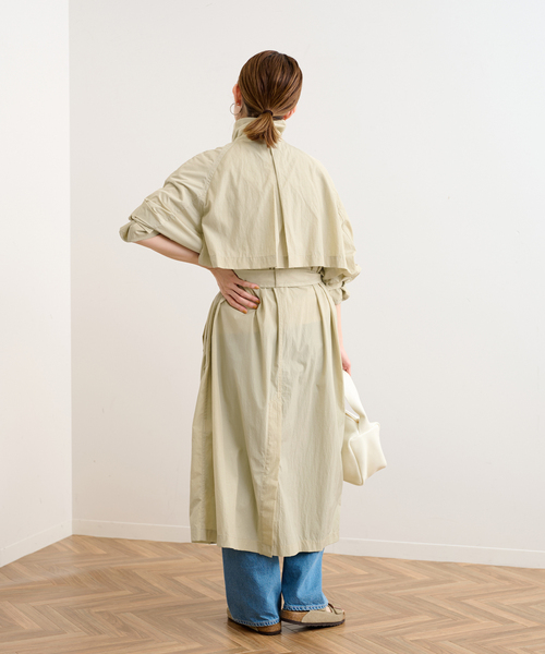 FRAMeWORK(フレームワーク)の「撥水ナイロントレンチコート(トレンチコート・レディース・ブラック/ベージュ・36/38)」の4枚目の写真