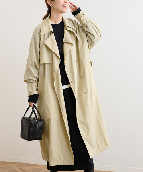 FRAMeWORK(フレームワーク)の「撥水ナイロントレンチコート(トレンチコート・レディース・ブラック/ベージュ・36/38)」の10枚目の写真