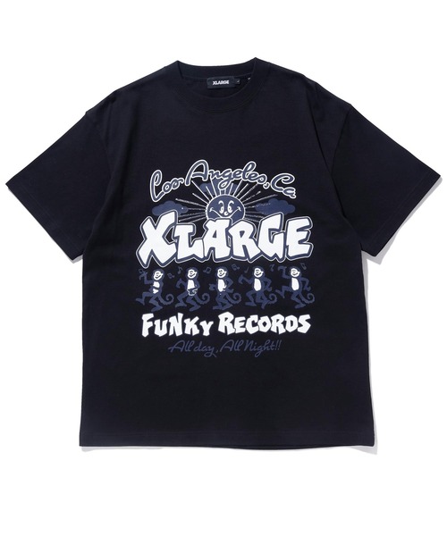 XLARGE(エクストララージ)の「XLARGE FUNKY RECORDS S/S TEE(Tシャツ/カットソー・メンズ・イエロー/ブラック/ホワイト・M/XL/L/S)」の1枚目の写真