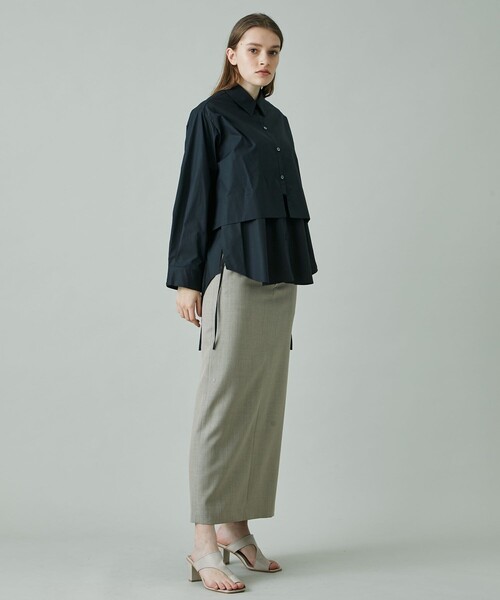 rito structure(リトストラクチャー)の「【rito structure/リトストラクチャー】コネクトクロップドシャツ(シャツ/ブラウス・レディース・ホワイト/ブラック・1)」の7枚目の写真