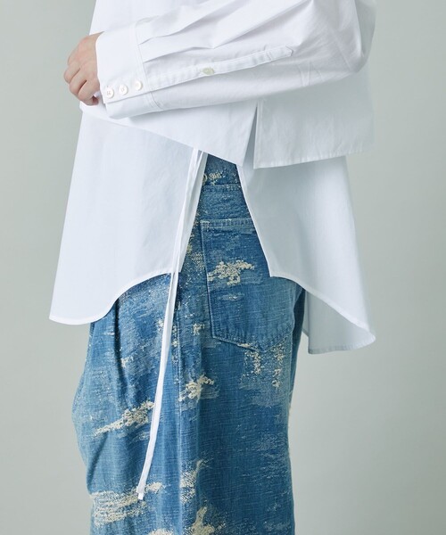 リトストラクチャー 美品 完売品 2way グラデーション シャーリングシャツ リトストラクチャー rito 美品 完売品 2way シャーリングシャツ