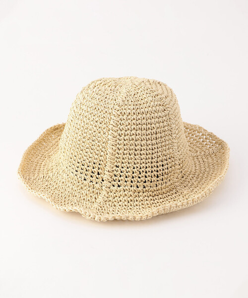 ONIGIRI（オニギリ）の「こま編み　ハット（ハット・レディース・ベージュ/ブラウン・FREE）」の9枚目の写真