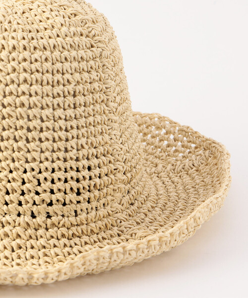 ONIGIRI（オニギリ）の「こま編み　ハット（ハット・レディース・ベージュ/ブラウン・FREE）」の6枚目の写真