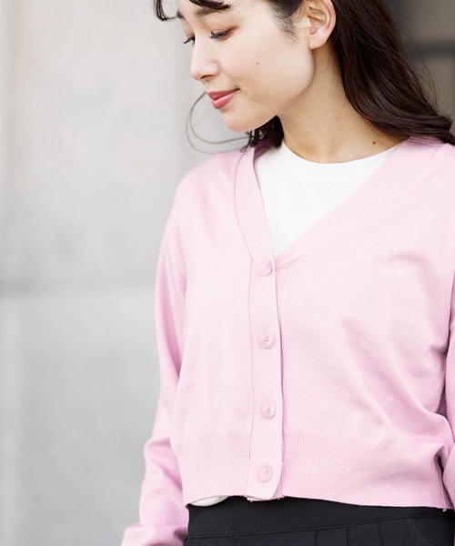 ZAKKA-BOX（ザッカボックス）の「クロップドカーディガン（カーディガン/ボレロ・レディース・ホワイト/ピンク/グリーン・FREE）」の16枚目の写真