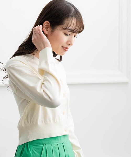ZAKKA-BOX（ザッカボックス）の「クロップドカーディガン（カーディガン/ボレロ・レディース・ホワイト/ピンク/グリーン・FREE）」の10枚目の写真