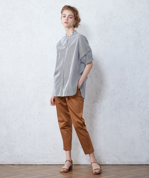 LE SOUK HOLIDAY(ルスークホリデー)の「パールボタンブラウス(シャツ/ブラウス・レディース・ブルー/ブラック・L/M)」の4枚目の写真