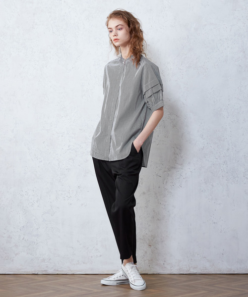 LE SOUK HOLIDAY(ルスークホリデー)の「パールボタンブラウス(シャツ/ブラウス・レディース・ブルー/ブラック・L/M)」の9枚目の写真