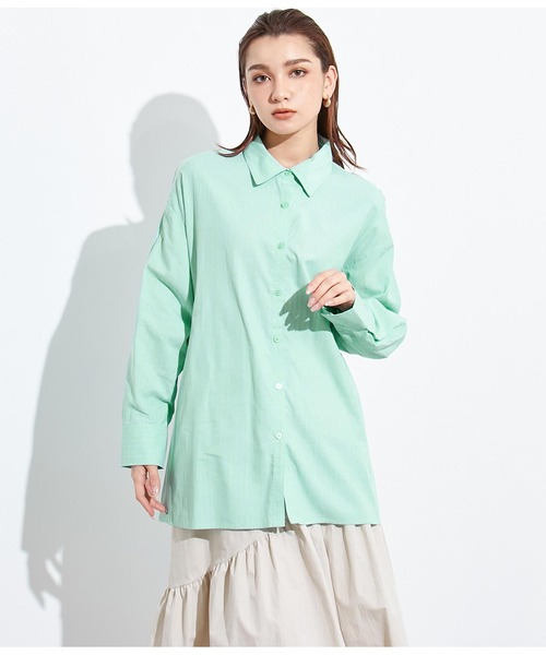 Settimissimo（セッティミッシモ）の「バックオープンマルチストライプシャツ（シャツ/ブラウス・レディース・オレンジ/ブルー・FREE）」の3枚目の写真