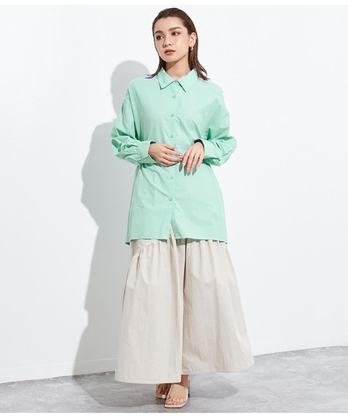 Settimissimo（セッティミッシモ）の「バックオープンマルチストライプシャツ（シャツ/ブラウス・レディース・オレンジ/ブルー・FREE）」の4枚目の写真