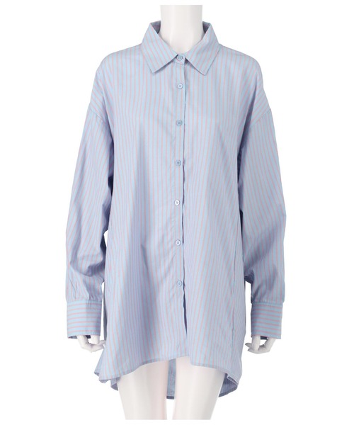 Settimissimo（セッティミッシモ）の「バックオープンマルチストライプシャツ（シャツ/ブラウス・レディース・オレンジ/ブルー・FREE）」の9枚目の写真