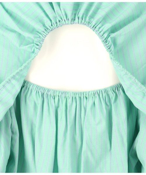 Settimissimo（セッティミッシモ）の「バックオープンマルチストライプシャツ（シャツ/ブラウス・レディース・オレンジ/ブルー・FREE）」の11枚目の写真