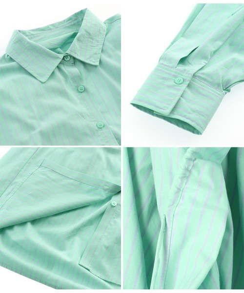 Settimissimo（セッティミッシモ）の「バックオープンマルチストライプシャツ（シャツ/ブラウス・レディース・オレンジ/ブルー・FREE）」の14枚目の写真