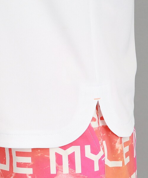 adabat（アダバット）の「◆【日本製/UVカット/防透け】ロゴデザイン 半袖ハーフジッププルオーバー（Tシャツ/カットソー・レディース・オレンジ系その他2/ブルー系5/ライトグリーン系・36/38/40/42）」の22枚目の写真