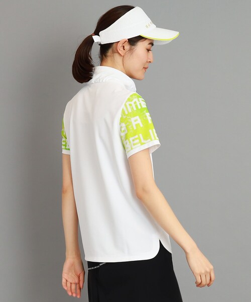 adabat（アダバット）の「◆【日本製/UVカット/防透け】ロゴデザイン 半袖ハーフジッププルオーバー（Tシャツ/カットソー・レディース・オレンジ系その他2/ブルー系5/ライトグリーン系・36/38/40/42）」の8枚目の写真