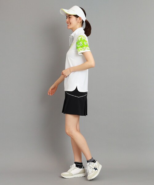 adabat（アダバット）の「◆【日本製/UVカット/防透け】ロゴデザイン 半袖ハーフジッププルオーバー（Tシャツ/カットソー・レディース・オレンジ系その他2/ブルー系5/ライトグリーン系・36/38/40/42）」の19枚目の写真