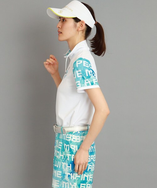 adabat（アダバット）の「◆【日本製/UVカット/防透け】ロゴデザイン 半袖ハーフジッププルオーバー（Tシャツ/カットソー・レディース・オレンジ系その他2/ブルー系5/ライトグリーン系・36/38/40/42）」の13枚目の写真