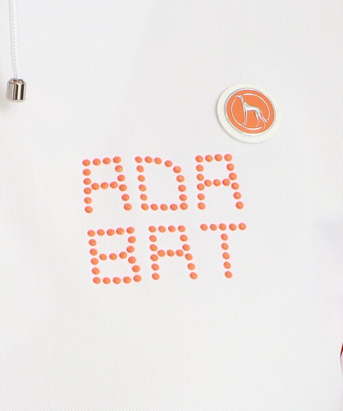 adabat（アダバット）の「◆【日本製/UVカット/防透け】ロゴデザイン 半袖ハーフジッププルオーバー（Tシャツ/カットソー・レディース・オレンジ系その他2/ブルー系5/ライトグリーン系・36/38/40/42）」の6枚目の写真