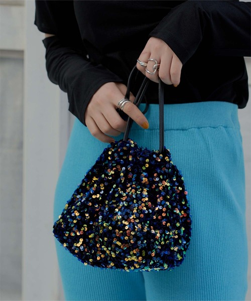 miette（ミエット）の「ｽﾊﾟﾝｺｰﾙﾐﾆﾊﾞｯｸﾞ（ショルダーバッグ・レディース・ブラック/シルバー/グリーン/マルチ・FREE）」の4枚目の写真