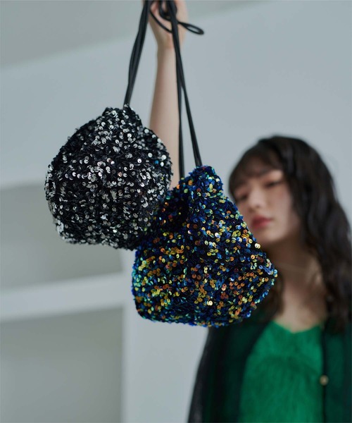 miette（ミエット）の「ｽﾊﾟﾝｺｰﾙﾐﾆﾊﾞｯｸﾞ（ショルダーバッグ・レディース・ブラック/シルバー/グリーン/マルチ・FREE）」の15枚目の写真