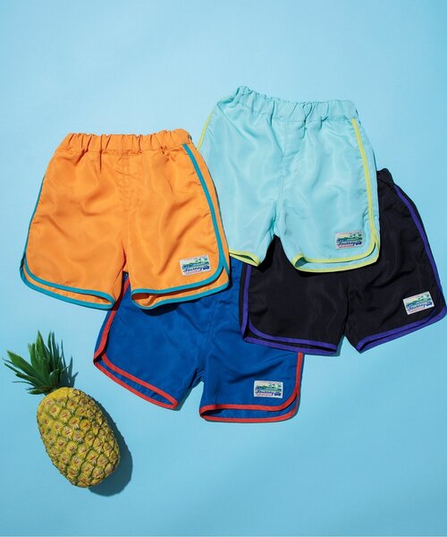BREEZE（ブリーズ）の「【UVカット水着】パイピングビーチショーツ（水着・キッズ・ブルー/エメラルド/ブラック/オレンジ・80/90/100/110/120/130/140）」の5枚目の写真