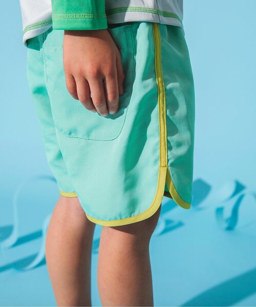 BREEZE（ブリーズ）の「【UVカット水着】パイピングビーチショーツ（水着・キッズ・ブルー/エメラルド/ブラック/オレンジ・80/90/100/110/120/130/140）」の10枚目の写真