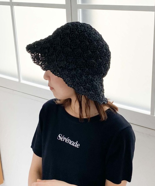 archives（アルシーヴ）の「手編みペーパーハット（ハット・レディース・ベージュ/アイボリー/ブラック・FREE）」の11枚目の写真