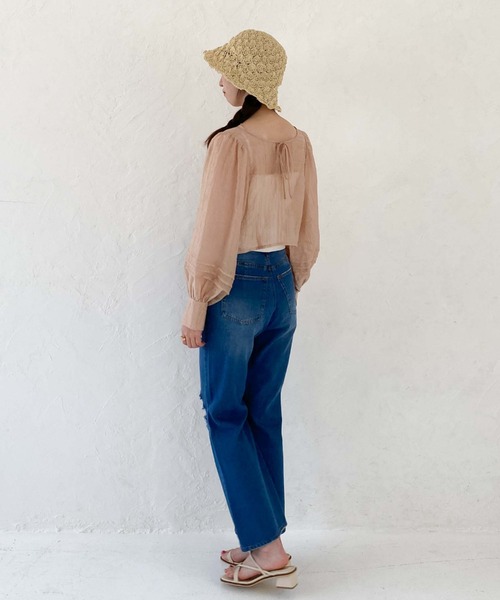 archives（アルシーヴ）の「手編みペーパーハット（ハット・レディース・ベージュ/アイボリー/ブラック・FREE）」の7枚目の写真