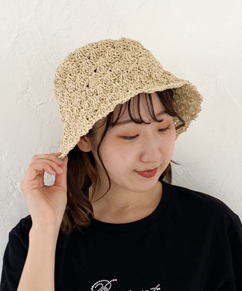 archives（アルシーヴ）の「手編みペーパーハット（ハット・レディース・ベージュ/アイボリー/ブラック・FREE）」の17枚目の写真