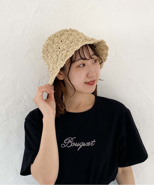 archives（アルシーヴ）の「手編みペーパーハット（ハット・レディース・ベージュ/アイボリー/ブラック・FREE）」の19枚目の写真