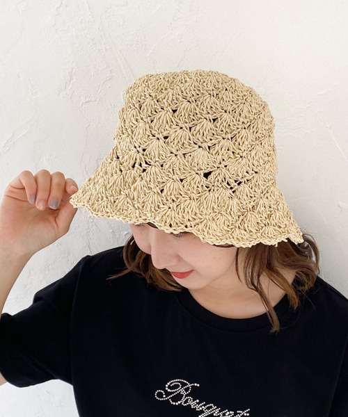 archives（アルシーヴ）の「手編みペーパーハット（ハット・レディース・ベージュ/アイボリー/ブラック・FREE）」の18枚目の写真