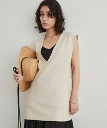 リネンライクVネックジレ / SETUP対応