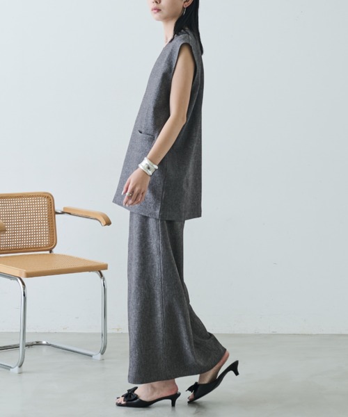 Aunt Marie's（アントマリーズ）の「リネンライクＶネックジレ / SETUP対応（ベスト・レディース・ブラック/チャコールグレー/ベージュ・FREE）」の20枚目の写真