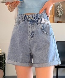 ハイウェストショートデニムパンツ