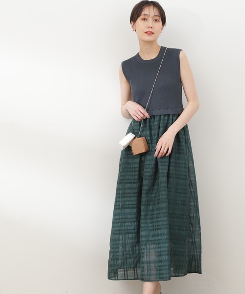 N.(N. Natural Beauty Basic)(エヌエヌナチュラルビューティーベーシック)の「【S Size Line】◆リブニットドッキングワンピース(ワンピース・レディース・ブラック/グレー・SMALL/MEDIUM)」の2枚目の写真