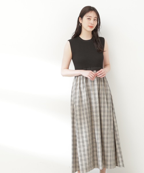 N.(N. Natural Beauty Basic)(エヌエヌナチュラルビューティーベーシック)の「【S Size Line】◆リブニットドッキングワンピース(ワンピース・レディース・ブラック/グレー・SMALL/MEDIUM)」の7枚目の写真