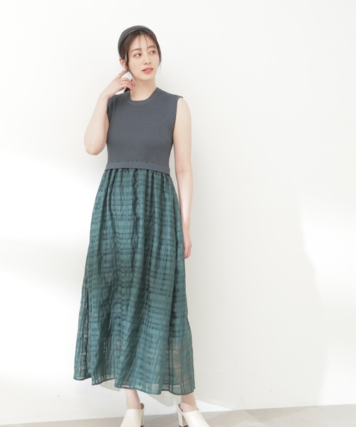 N.(N. Natural Beauty Basic)(エヌエヌナチュラルビューティーベーシック)の「【S Size Line】◆リブニットドッキングワンピース(ワンピース・レディース・ブラック/グレー・SMALL/MEDIUM)」の3枚目の写真