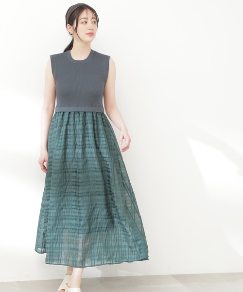 N.(N. Natural Beauty Basic)(エヌエヌナチュラルビューティーベーシック)の「【S Size Line】◆リブニットドッキングワンピース(ワンピース・レディース・ブラック/グレー・SMALL/MEDIUM)」の4枚目の写真