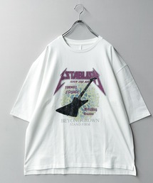 天竺ロックプリントTシャツ
