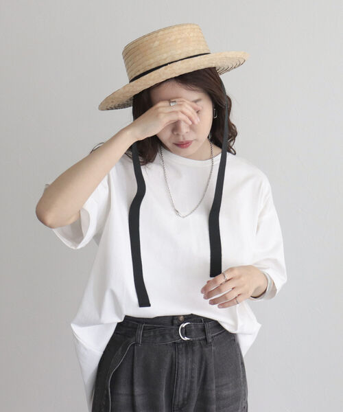 fredy emue（フレディエミュ）の「リボンパームハット（ハット・レディース・ブラック/ブラウン・FREE）」の2枚目の写真