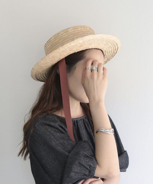 fredy emue（フレディエミュ）の「リボンパームハット（ハット・レディース・ブラック/ブラウン・FREE）」の3枚目の写真