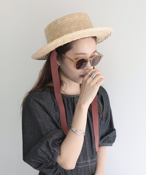 fredy emue（フレディエミュ）の「リボンパームハット（ハット・レディース・ブラック/ブラウン・FREE）」の4枚目の写真