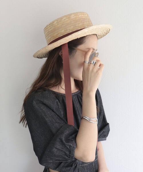 fredy emue（フレディエミュ）の「リボンパームハット（ハット・レディース・ブラック/ブラウン・FREE）」の5枚目の写真