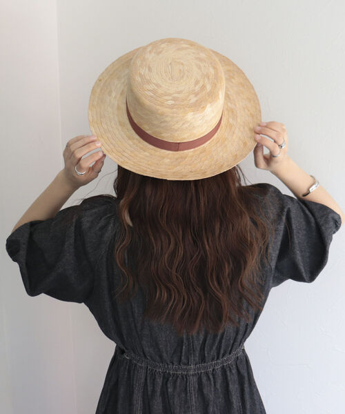 fredy emue（フレディエミュ）の「リボンパームハット（ハット・レディース・ブラック/ブラウン・FREE）」の6枚目の写真