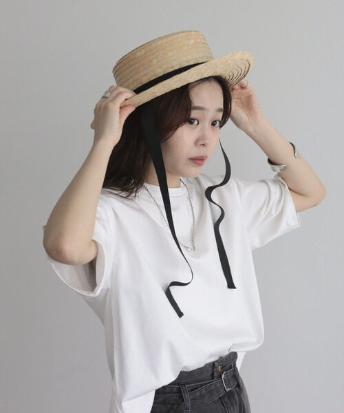 fredy emue（フレディエミュ）の「リボンパームハット（ハット・レディース・ブラック/ブラウン・FREE）」の8枚目の写真