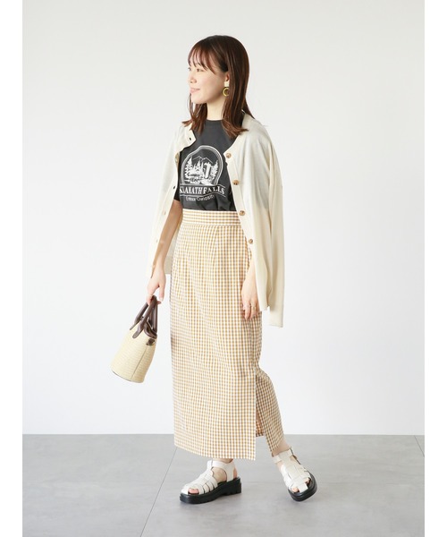 ehka sopo（エヘカソポ）の「風景プリントTシャツ（Tシャツ/カットソー・レディース・ブラック/キナリ/グリーン/ピンク・ﾌﾘ-）」の15枚目の写真